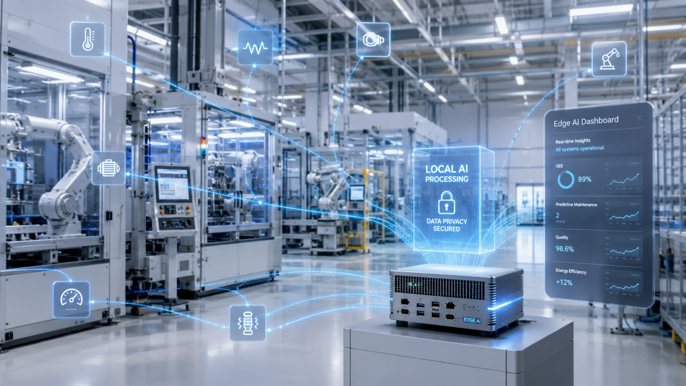 Immagine editoriale per articolo: AI locale per IIoT: quali modelli usare tra TinyML, LLM compatti e agenti edge