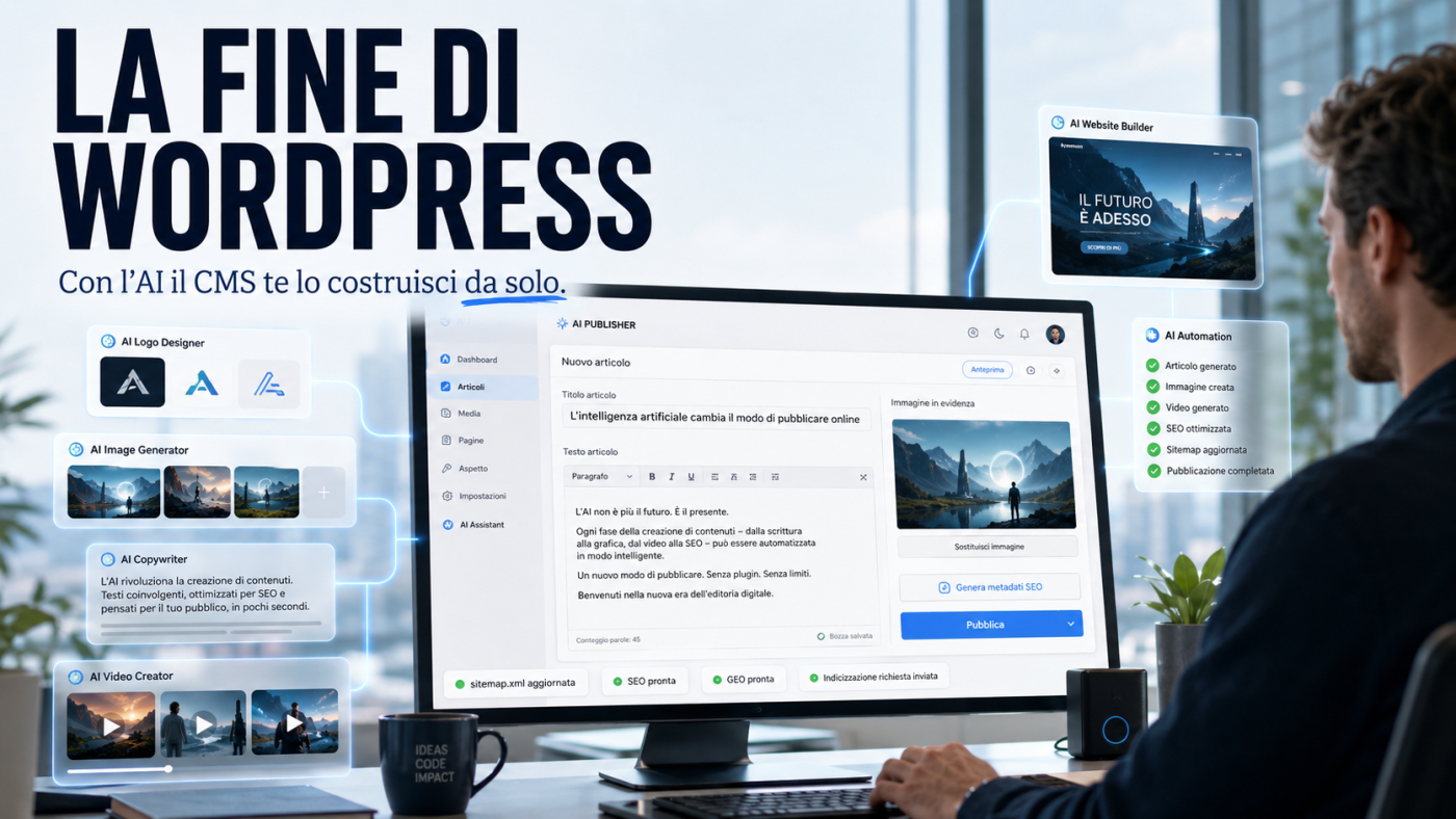 Immagine editoriale per articolo: La fine di wordpress